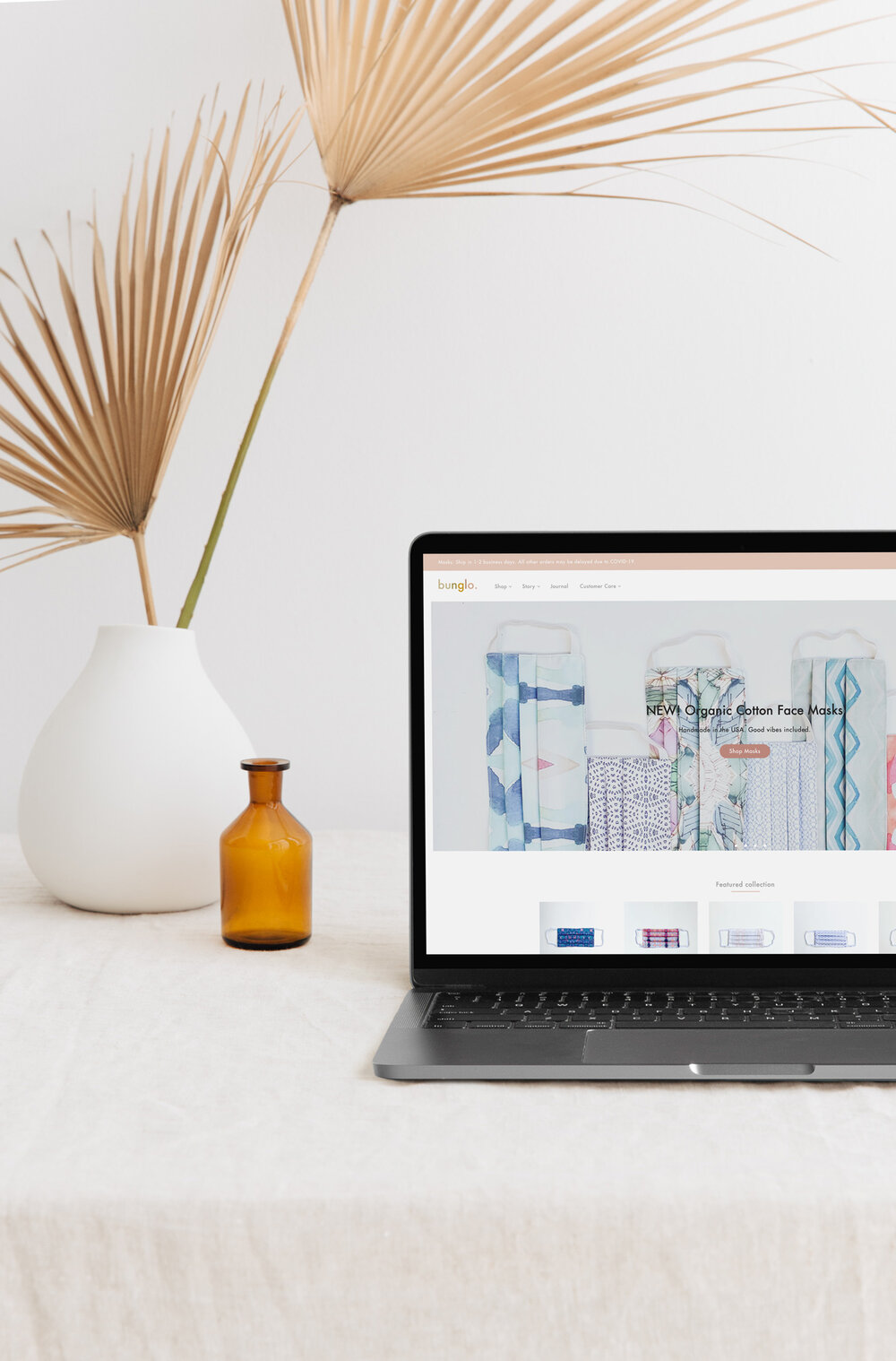 Loom Partners - Bunglo - displayed page on laptop