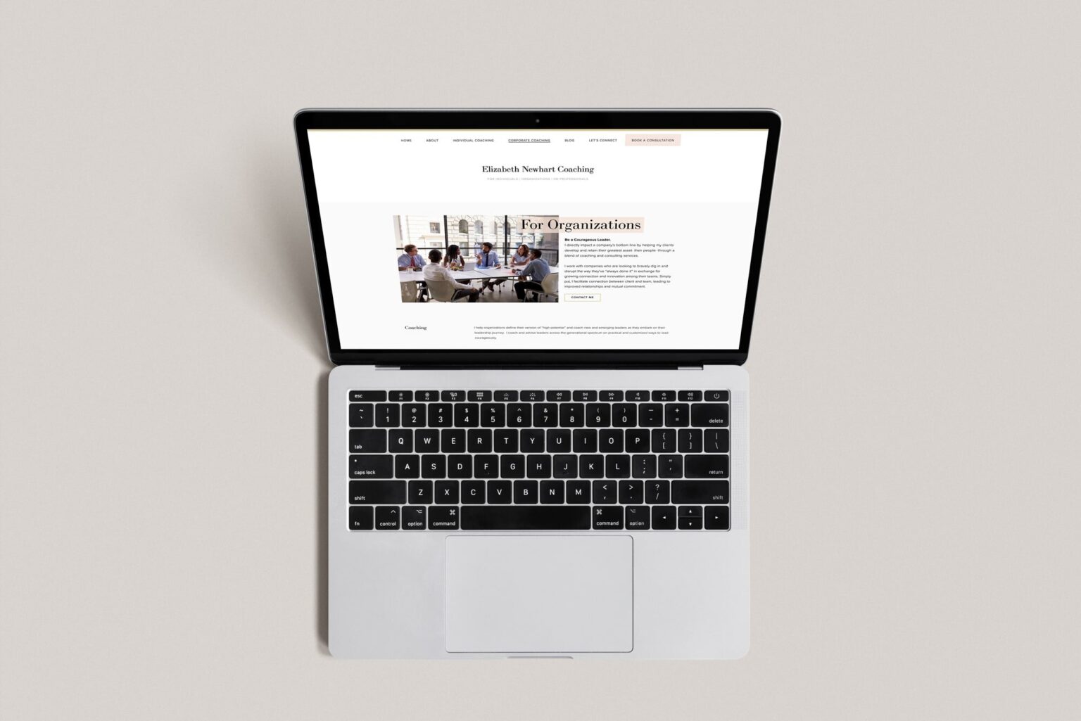 Loom Partners - Elizabeth Newhart - displayed page on laptop